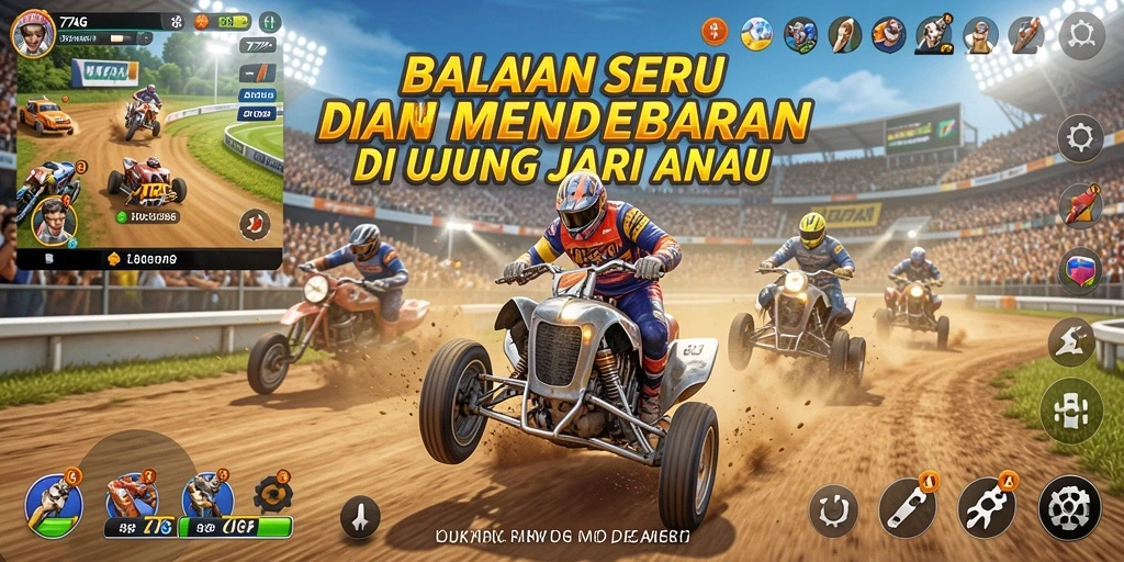 Tampilan menarik dari gameplay balapan di 77AG yang mendebarkan.
