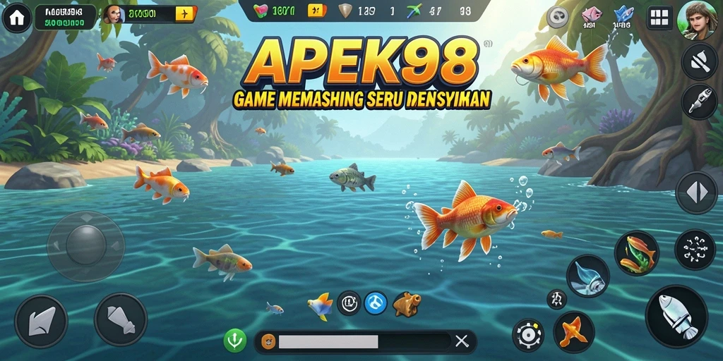Tampilan gameplay APEK88 dengan aksi memancing seru.