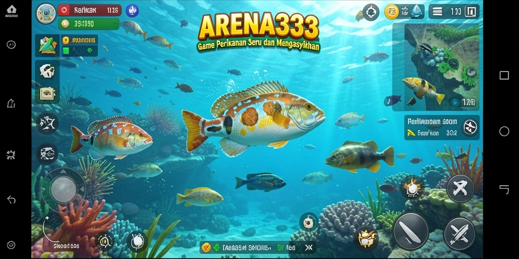 Screenshot gameplay <strong>ARENA333</strong> menampilkan momen memancing yang seru dan grafis menawan.