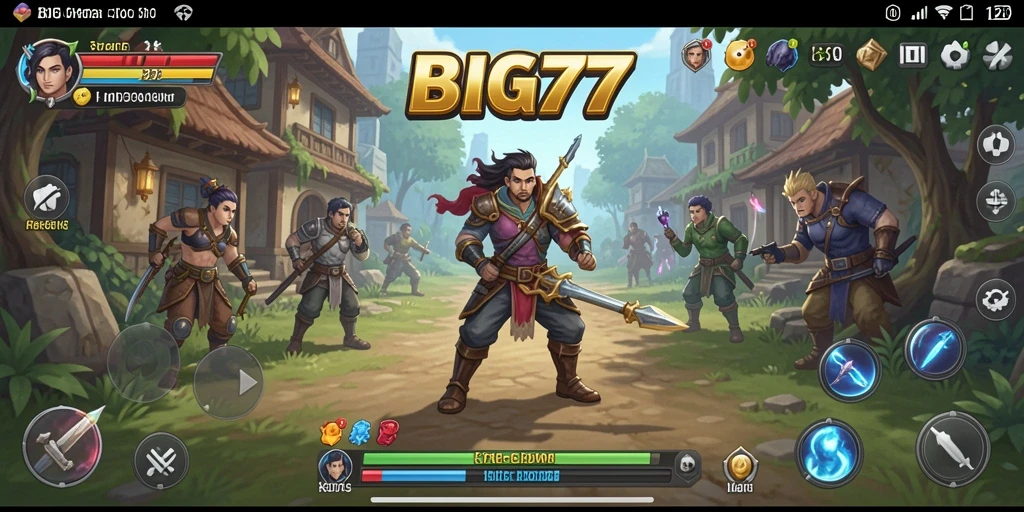 Tampilan gameplay BIG77 dengan aksi strategi yang mendebarkan.