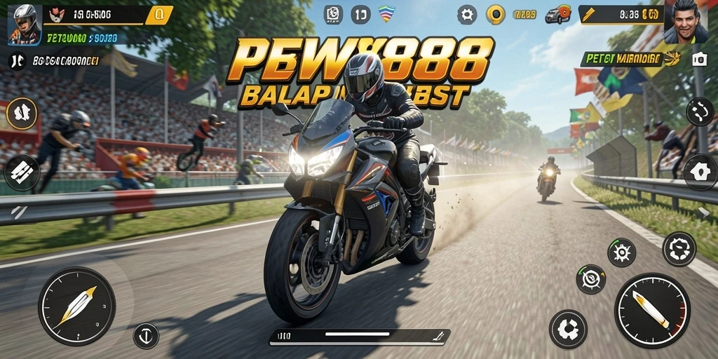 Tampilan gameplay balap motor yang seru dan mendebarkan