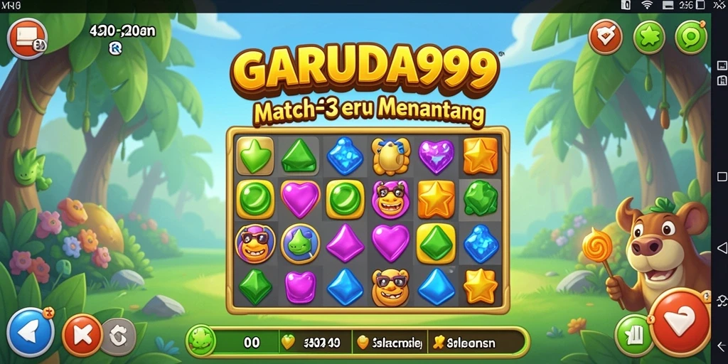 Tangkapan layar GARUDA999 menampilkan aksi gameplay seru Match-3.