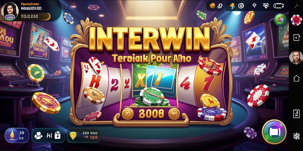 Tampilan gameplay INTERWIN dengan berbagai permainan kasino menarik.
