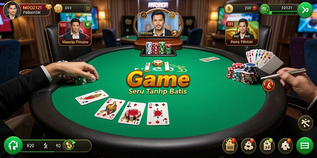 Tampilan gameplay Poker yang seru dan menegangkan di MPO2121.