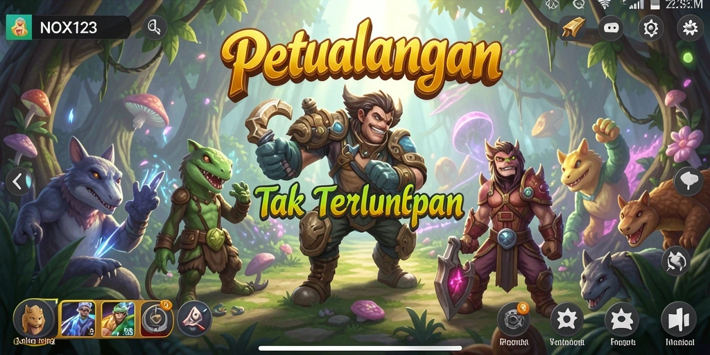 Tampilan gameplay seru dari NOX123 yang penuh tantangan petualangan.