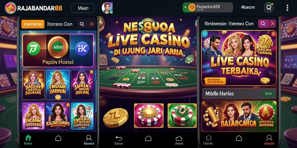 Screenshot gameplay RAJABANDAR88 yang menampilkan suasana Live Casino.