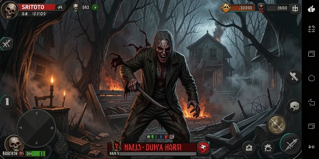 Tangkapan layar game SRITOTO menunjukkan suasana horor yang mencekam.