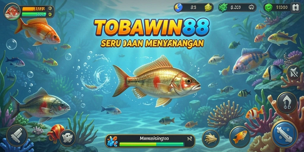 Screenshot TOBAWIN88 menampilkan grafik memancing yang memukau.