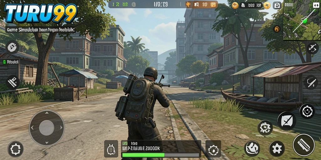 Tangkapan layar utama TURU99 menampilkan gameplay simulasi yang menarik.