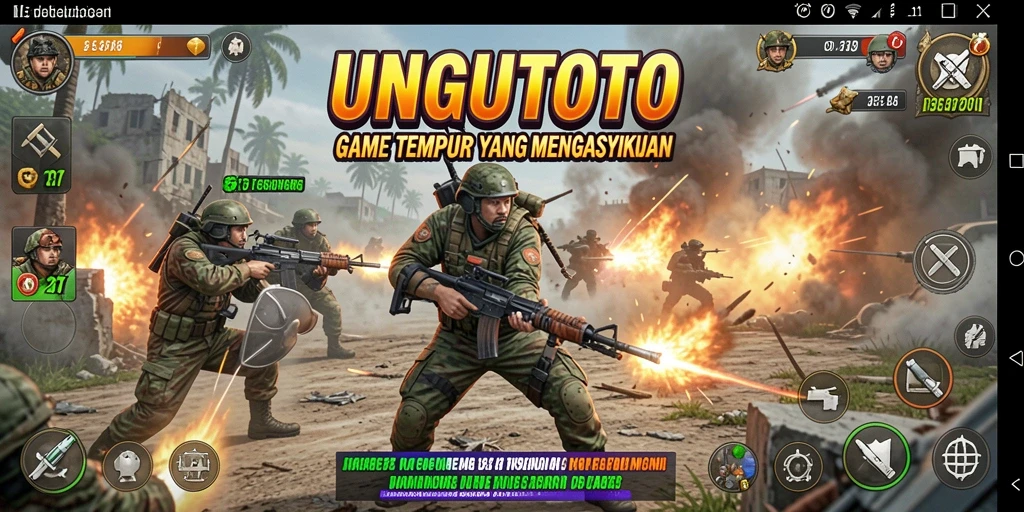 Gameplay seru dalam UNGUTOTO dengan aksi tembak-menembak.