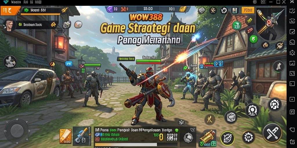 Tangkapan layar gameplay WOW388 yang menunjukkan pertarungan strategi.